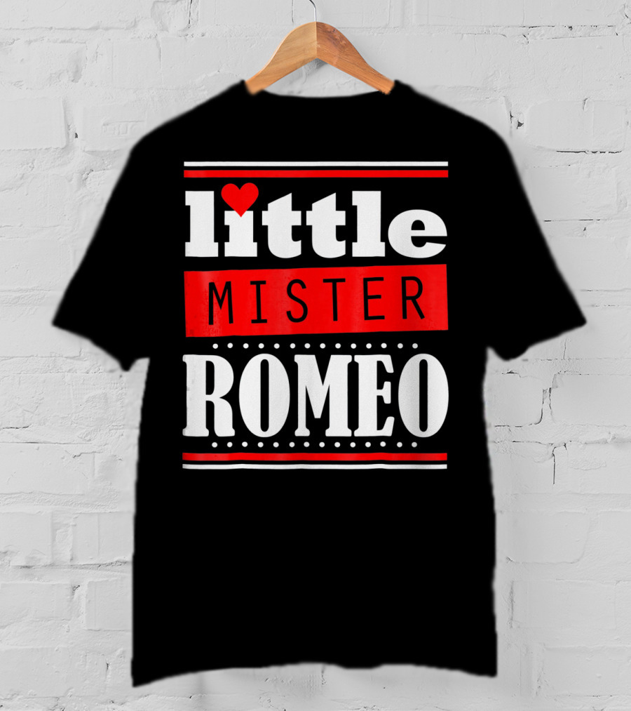 Little Mister Romeo Cute Funny Valentine Heart T-Shirt