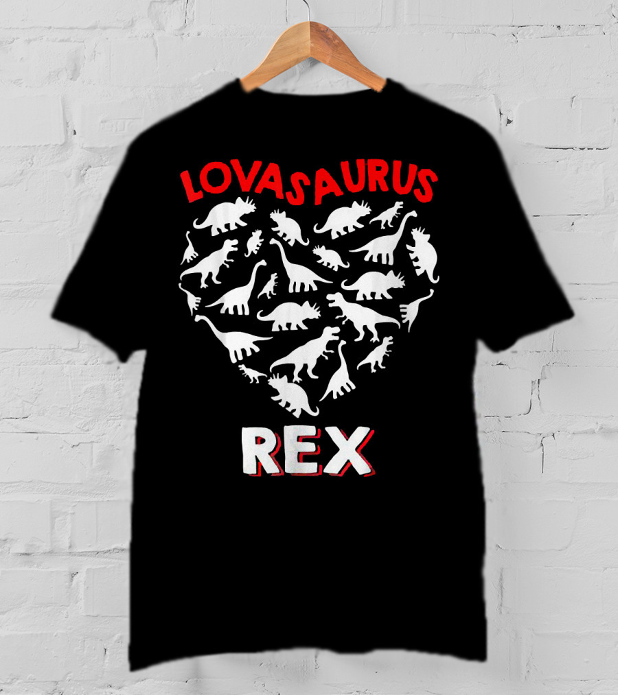 Lovasaurus Rex Dinosaur Valentine's Day Heart T-Shirt