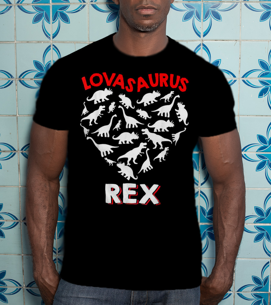 Lovasaurus Rex Dinosaur Valentine's Day Heart T-Shirt