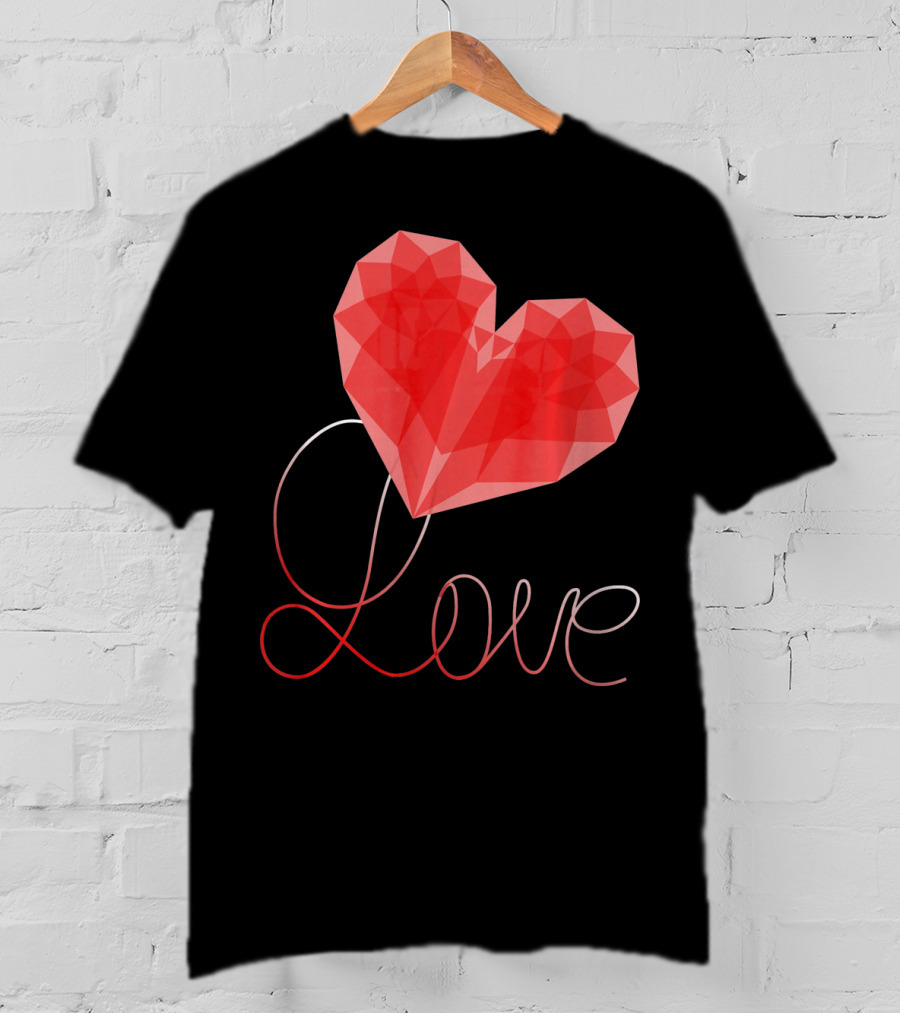 Love Heart Valentin Geometric T-Shirt