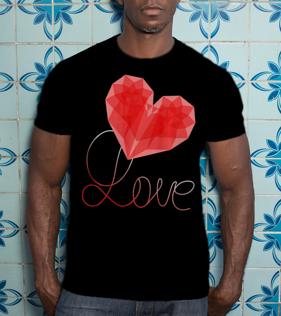 Love Heart Valentin Geometric T-Shirt