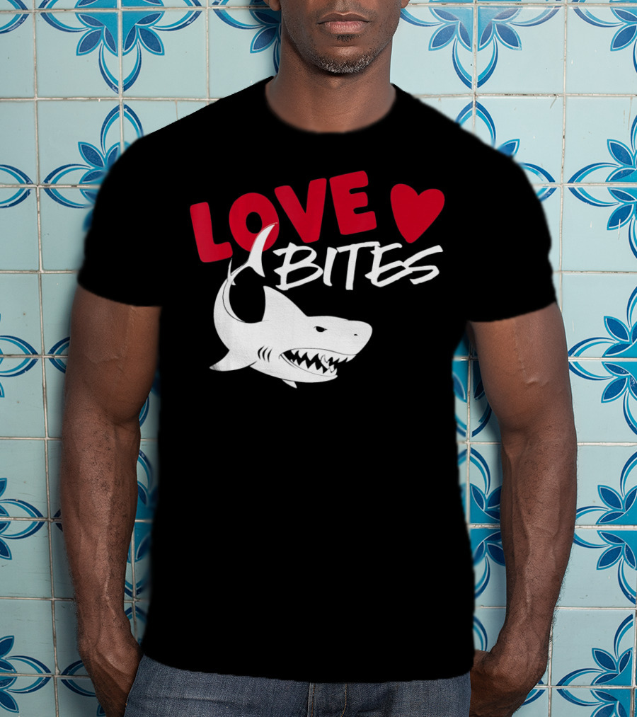Valentines Day Shark Love Bites T-Shirt