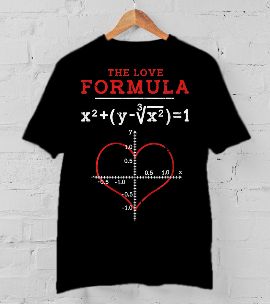 The Love Formula Math Equation Heart Graph Valentine's Day T-Shirt