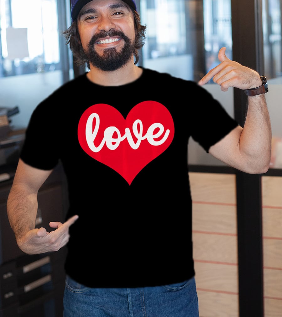 Love In Red Heart Valentines Day T-Shirt