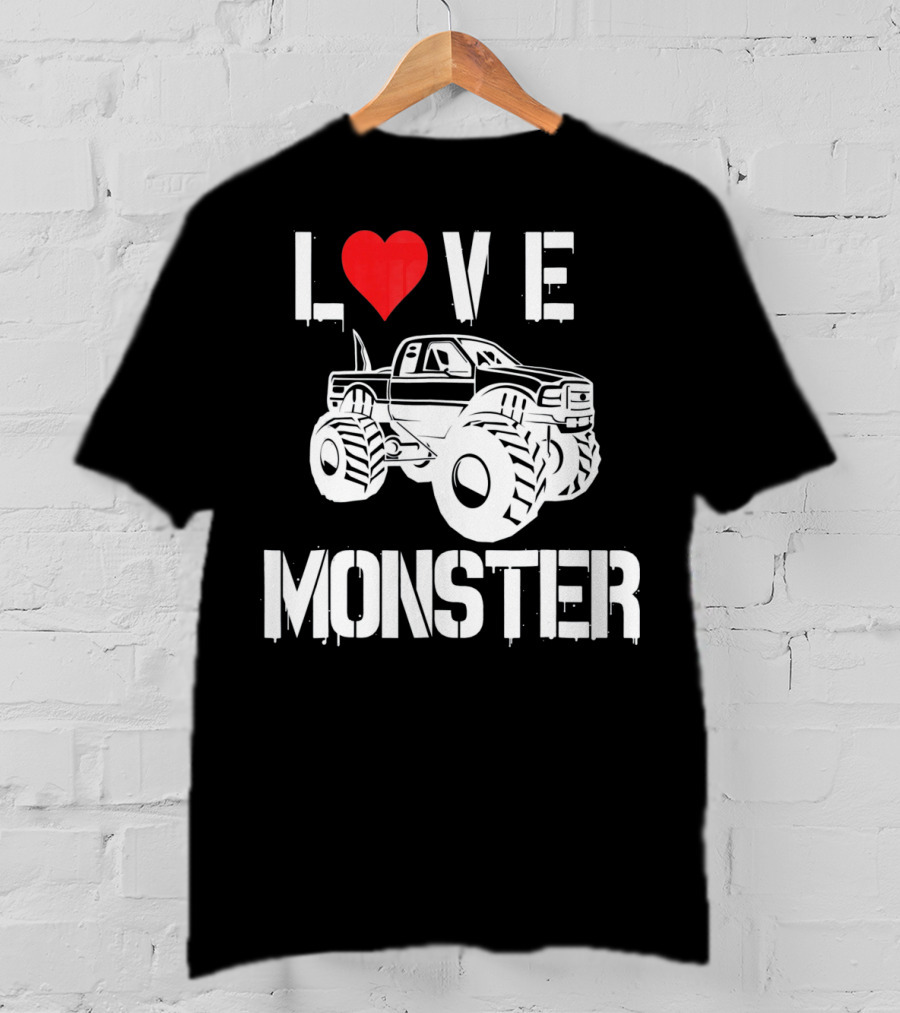 LOVE Monster Truck Valentine T-Shirt