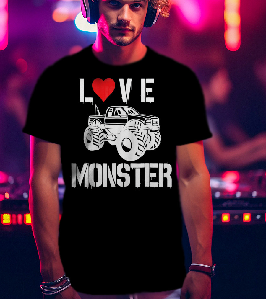 LOVE Monster Truck Valentine T-Shirt