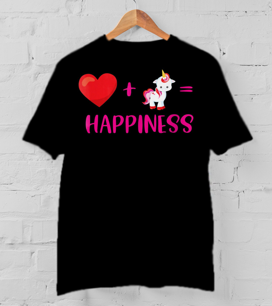 Heart Plus Unicorn Equals Happiness T-Shirt