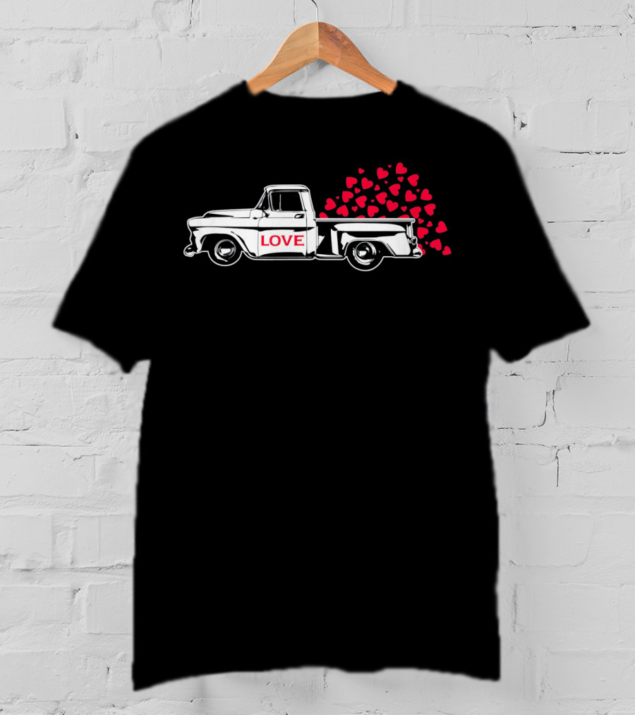 Love Truck With Hearts Valentine T-Shirt