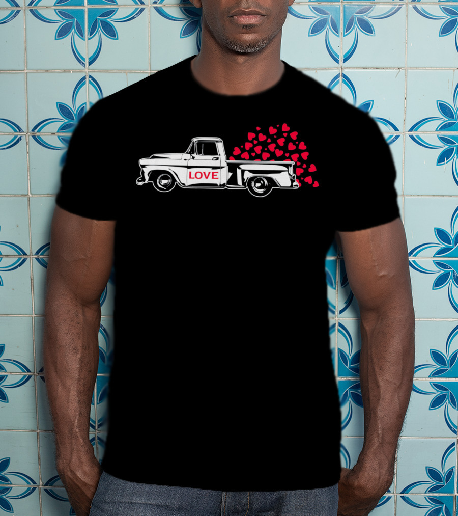 Love Truck With Hearts Valentine T-Shirt