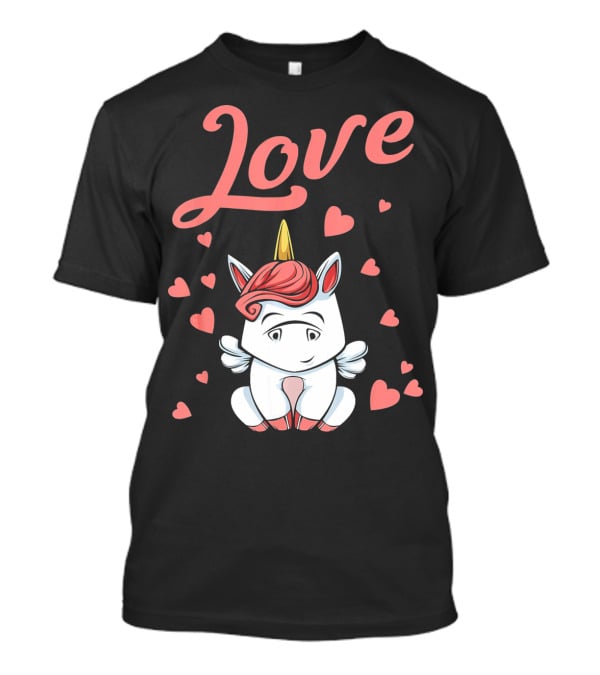 Love Unicorn Funny Valentines Day Hearts T-Shirt