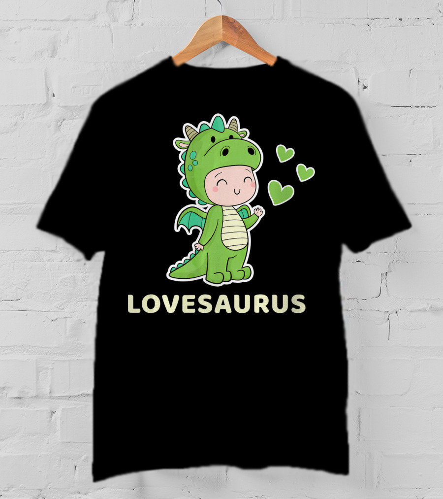 LOVESAURUS Valentine Dinosaur Hearts T-Shirt