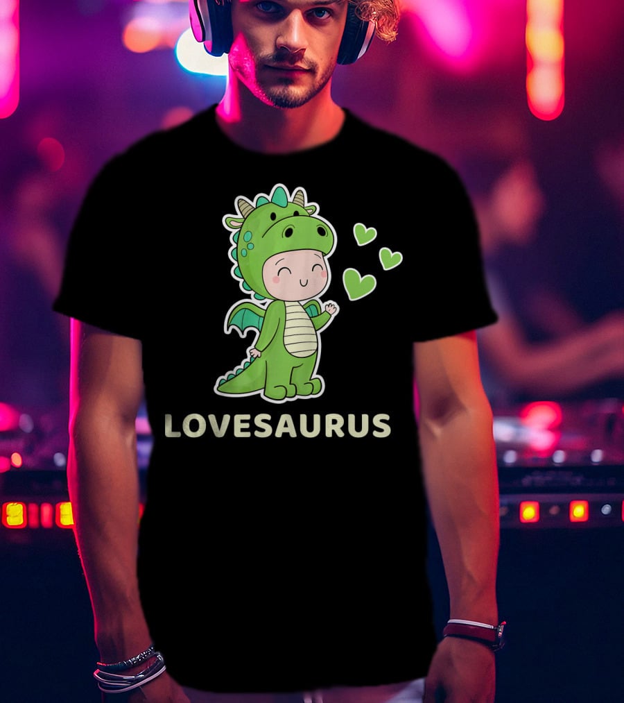 LOVESAURUS Valentine Dinosaur Hearts T-Shirt