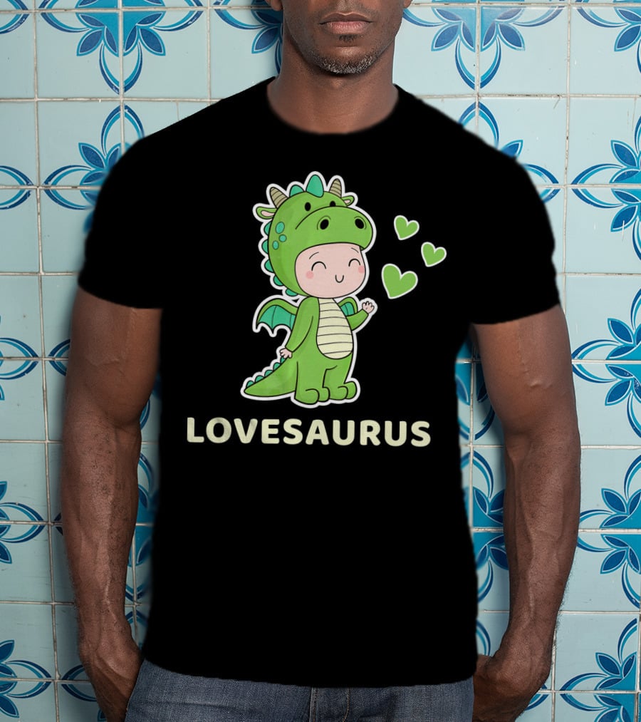 LOVESAURUS Valentine Dinosaur Hearts T-Shirt