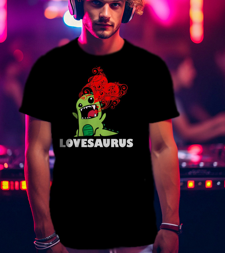 LOVESAURUS Valentines Day Dinosaur Heart T-Shirt