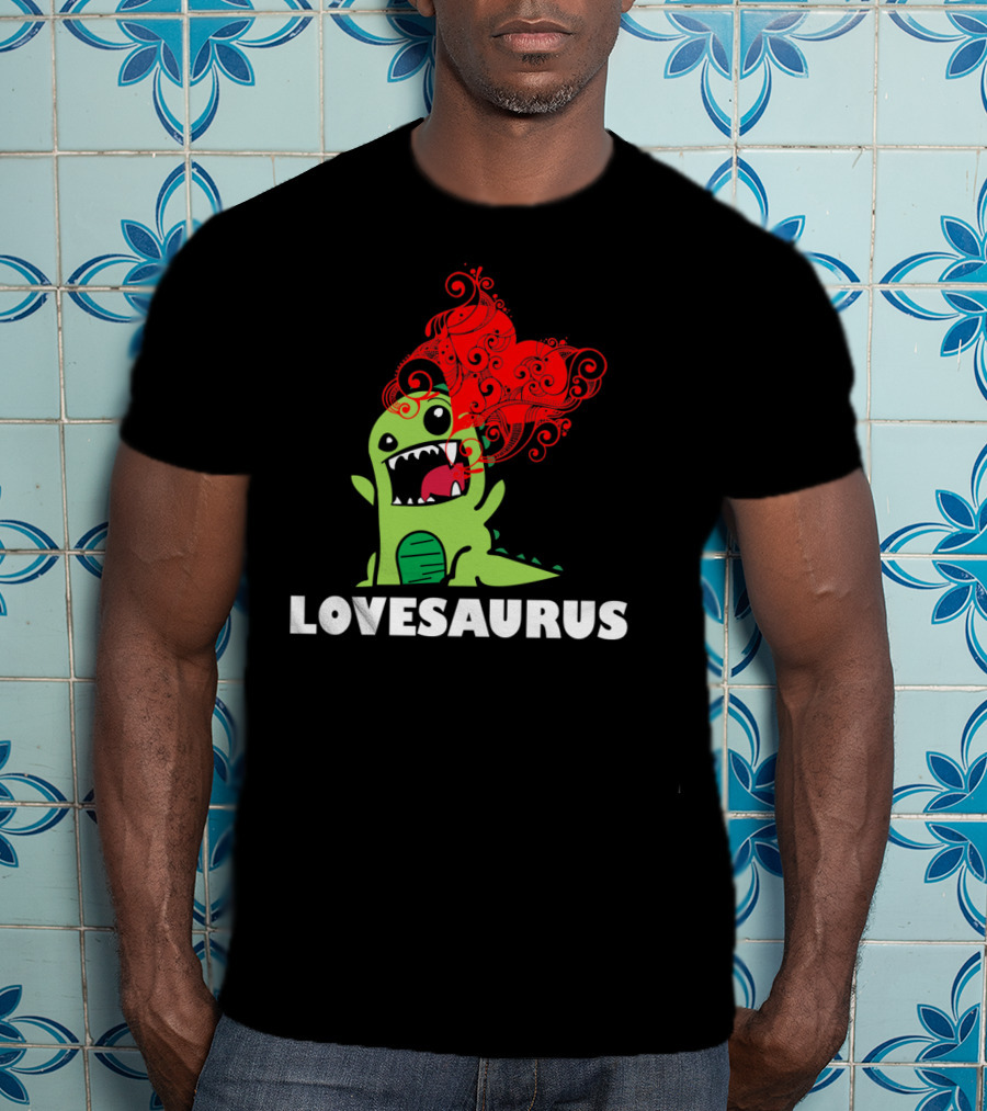LOVESAURUS Valentines Day Dinosaur Heart T-Shirt