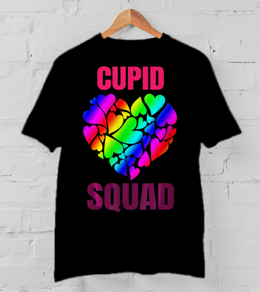 Cupid Squad Rainbow Heart Valentines T-Shirt