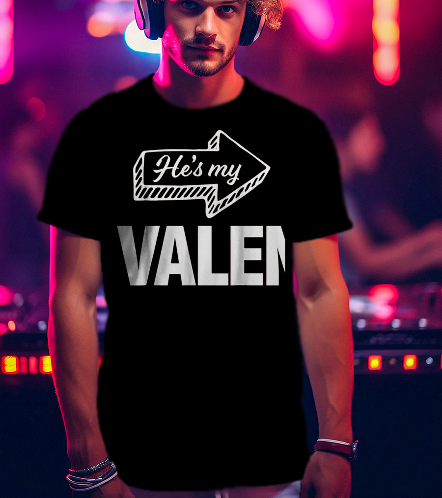 He's My Valentine Arrow Matching Mens T-Shirt