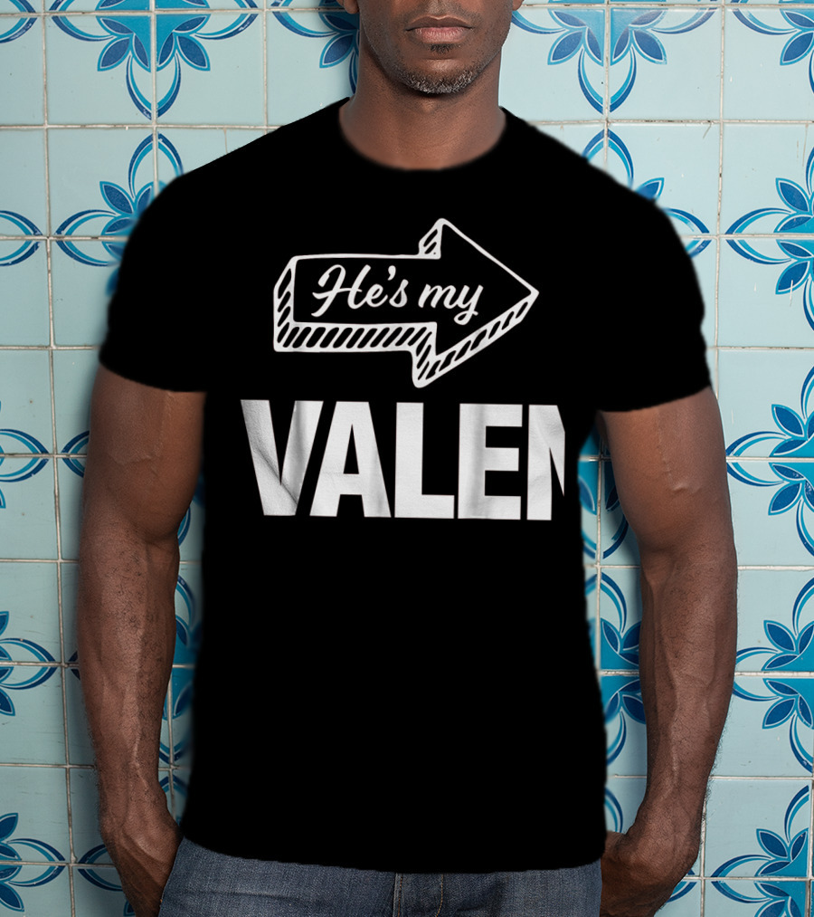 He's My Valentine Arrow Matching Mens T-Shirt