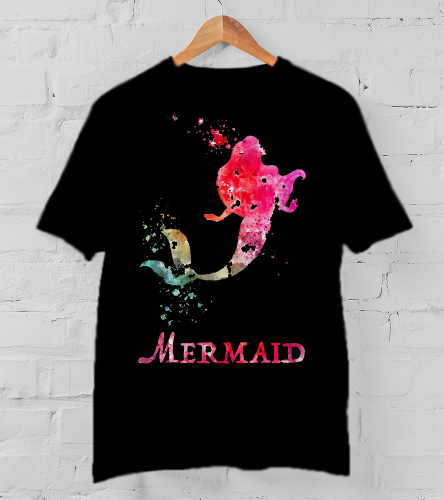 Mermaid Valentines Day Pink Rainbow Splash T-Shirt