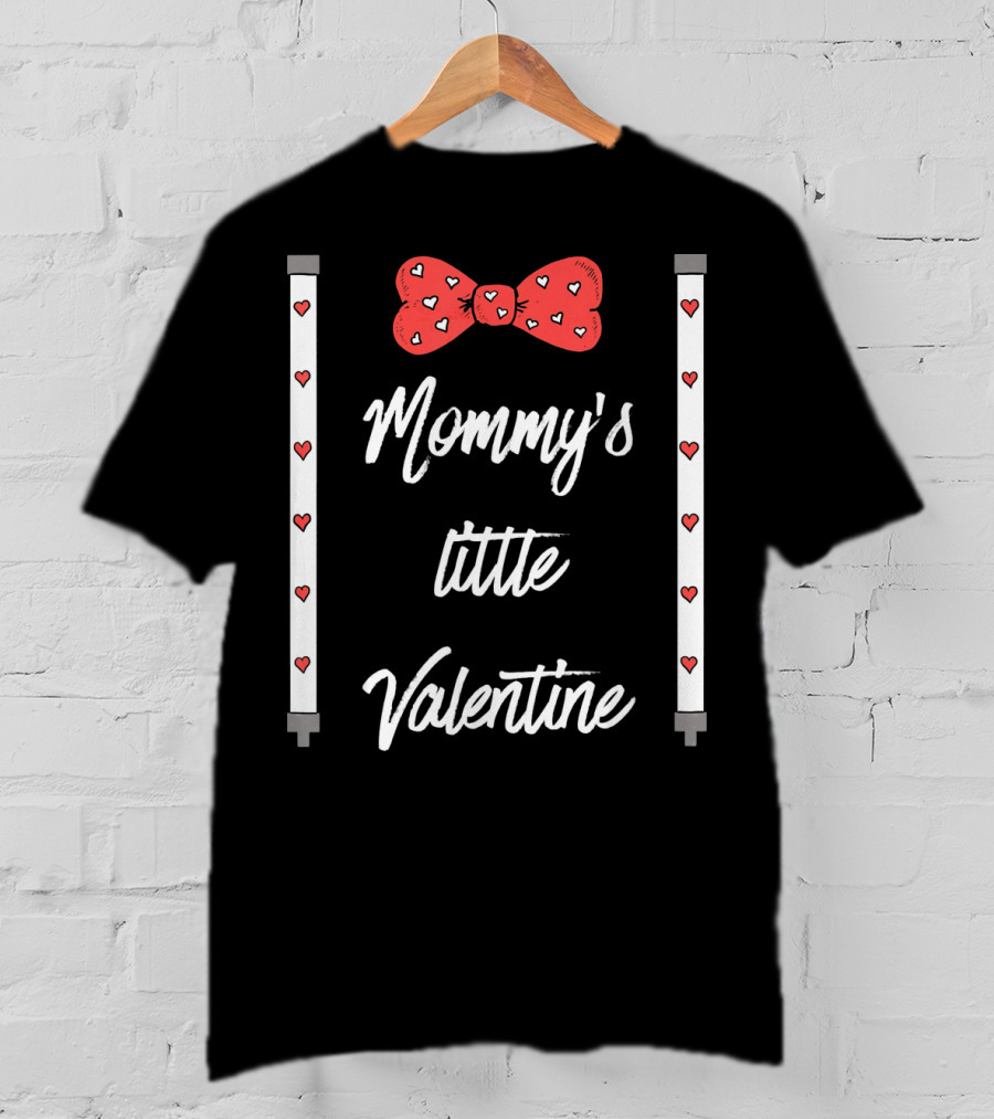 Mommy's Little Valentine Cute BowTi Hearts T-Shirt