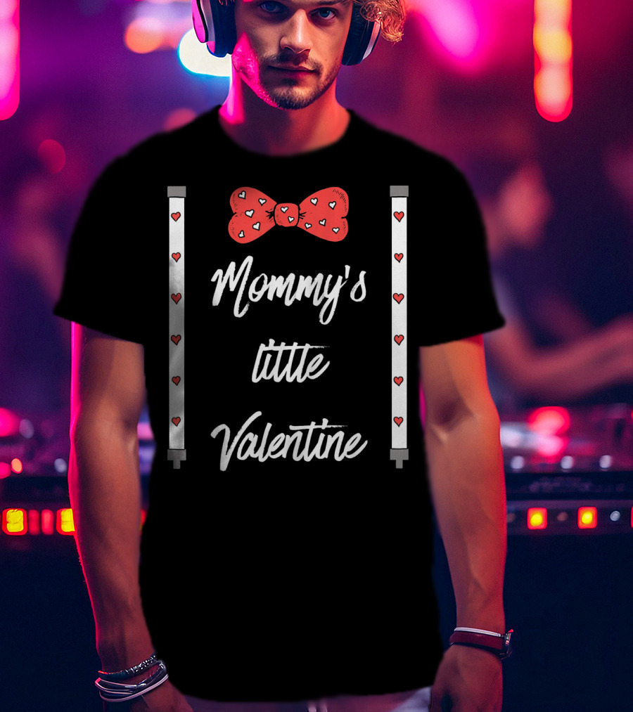 Mommy's Little Valentine Cute BowTi Hearts T-Shirt