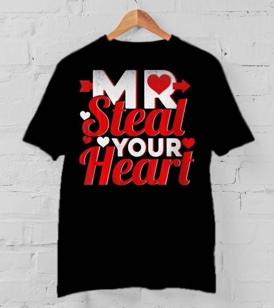 Mr Steal Your Heart Valentines Day Hearts And Arrows T-Shirt