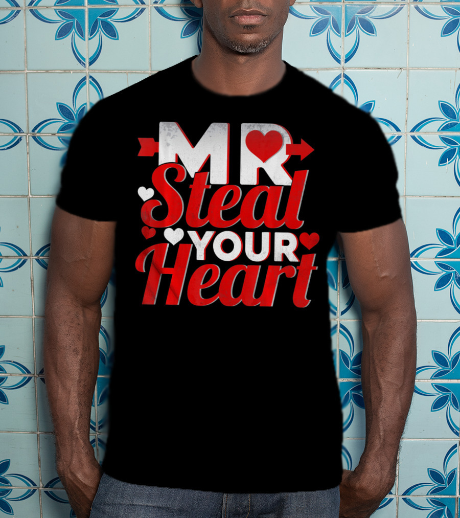 Mr Steal Your Heart Valentines Day Hearts And Arrows T-Shirt