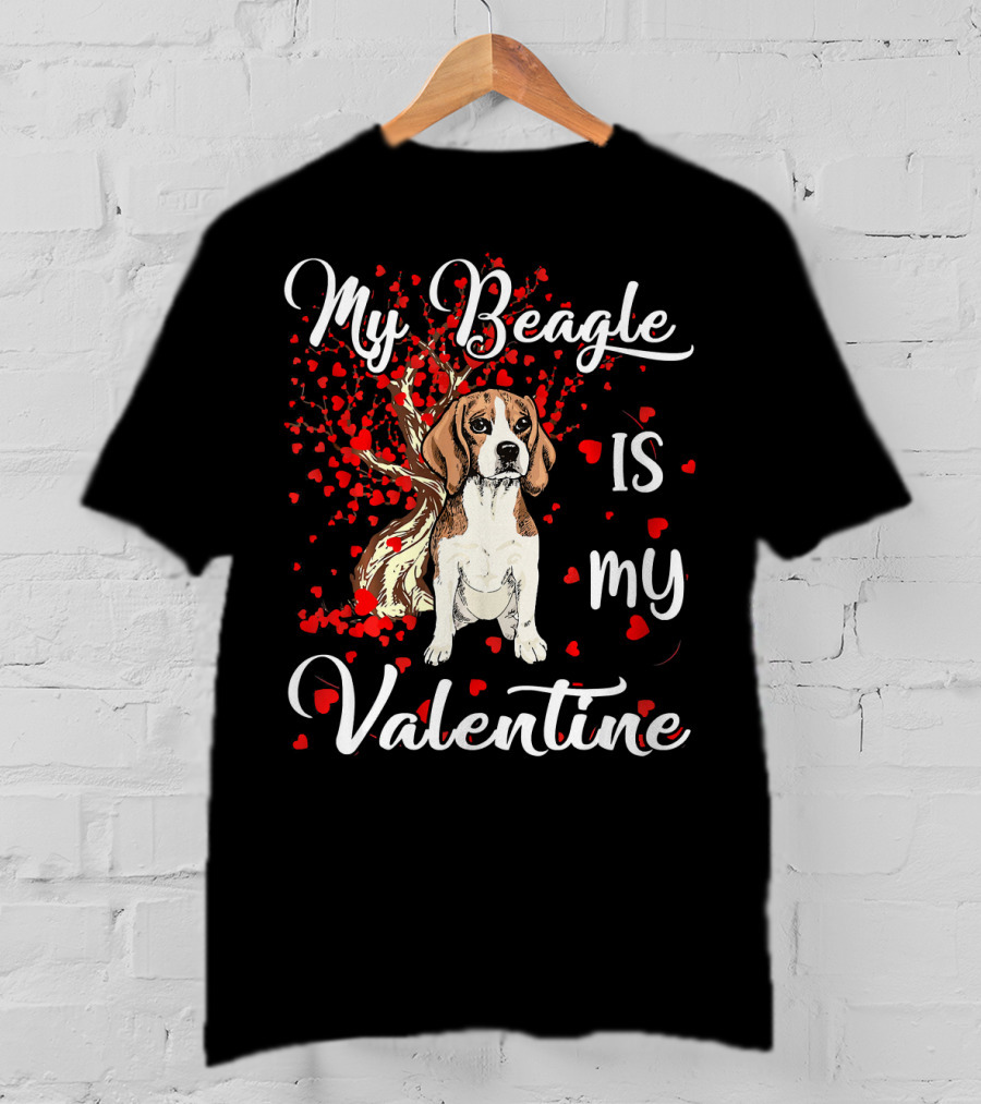 My Beagle Is My Valentine Hearts T-Shirt
