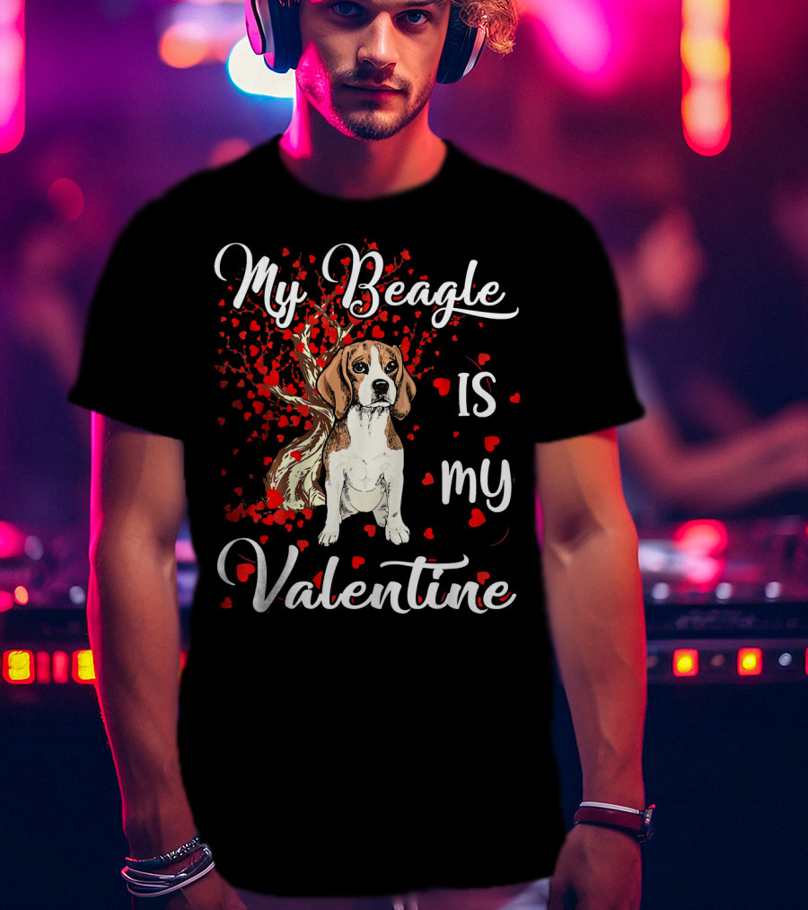 My Beagle Is My Valentine Hearts T-Shirt