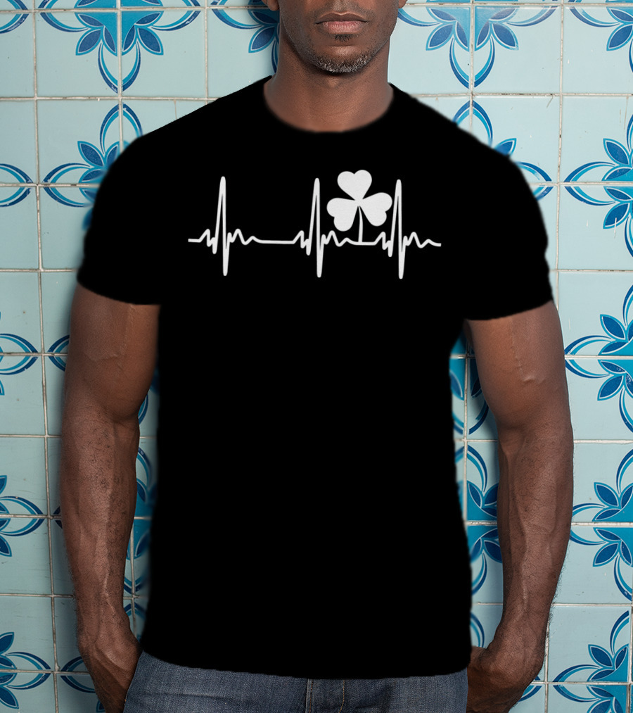 Ireland Heartbeat Clover St. Patrick's Day T-Shirt