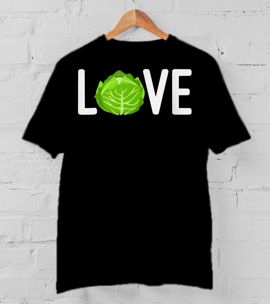 Love Cabbage Eating Clean Vegetarian Food T-Shirt