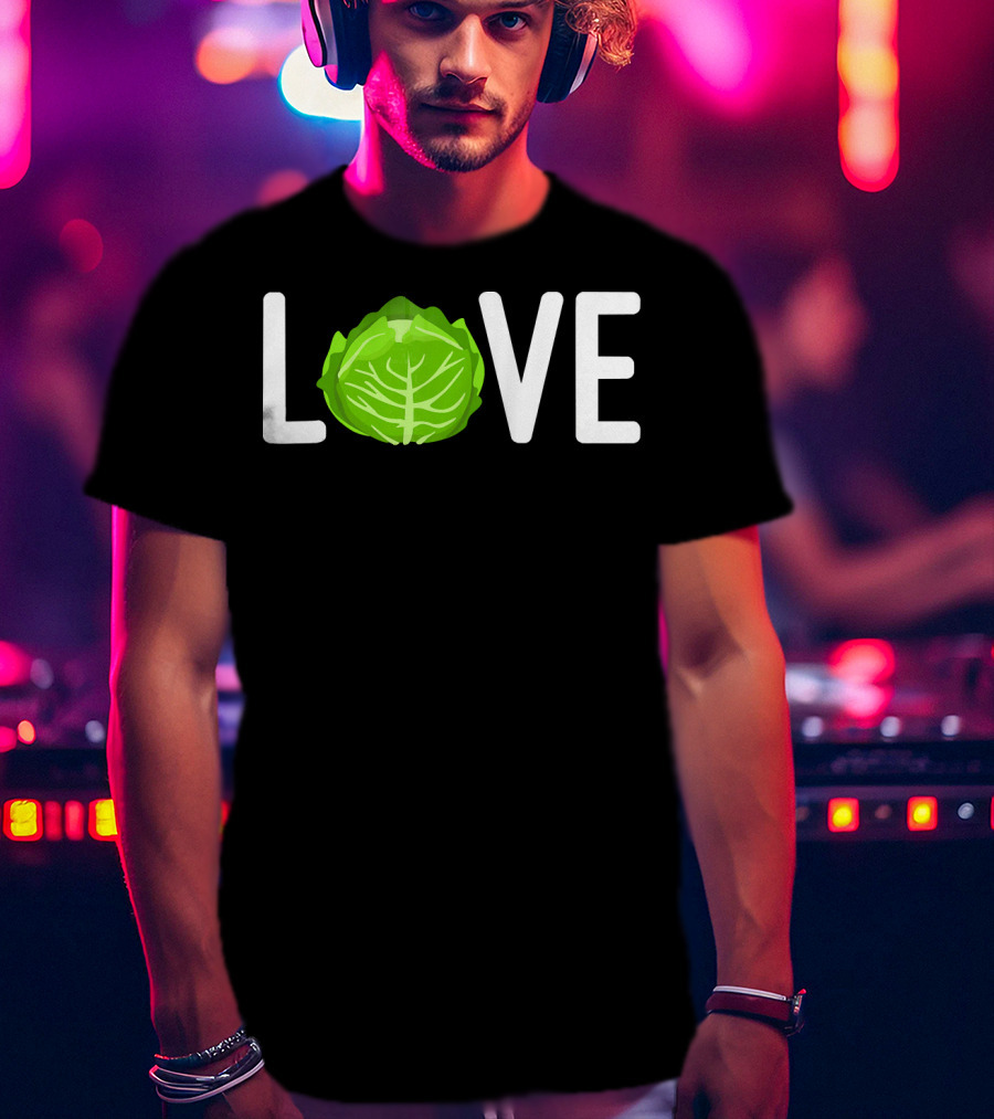 Love Cabbage Eating Clean Vegetarian Food T-Shirt