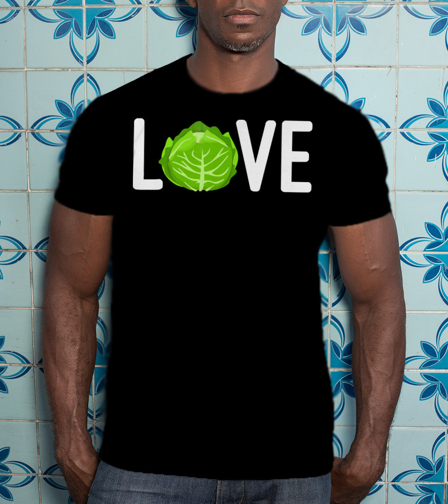 Love Cabbage Eating Clean Vegetarian Food T-Shirt