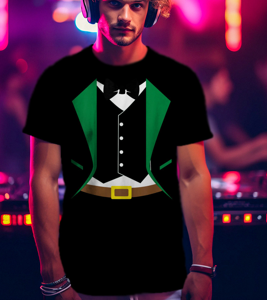 Kids Funny St Patrick's Day Leprechaun Tuxedo Costume T-Shirt