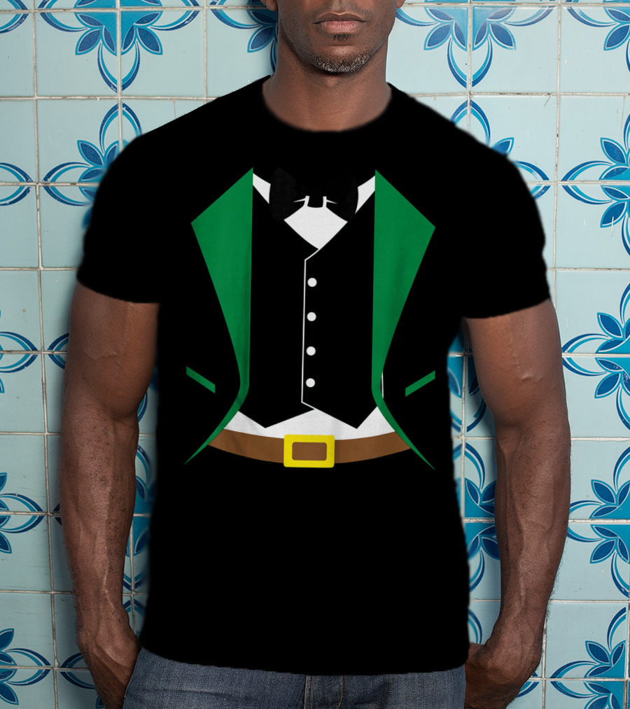 Kids Funny St Patrick's Day Leprechaun Tuxedo Costume T-Shirt