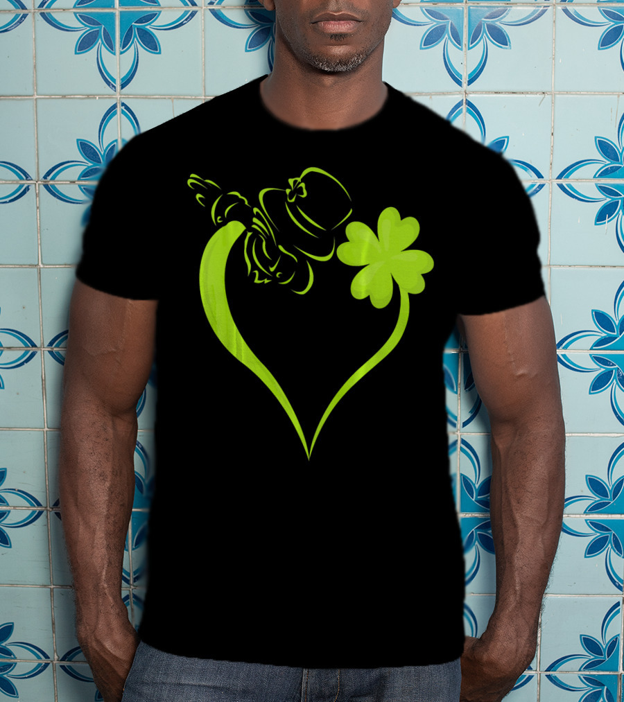 Dabbing Leprechaun Heart Shamrock St Patrick's T-Shirt