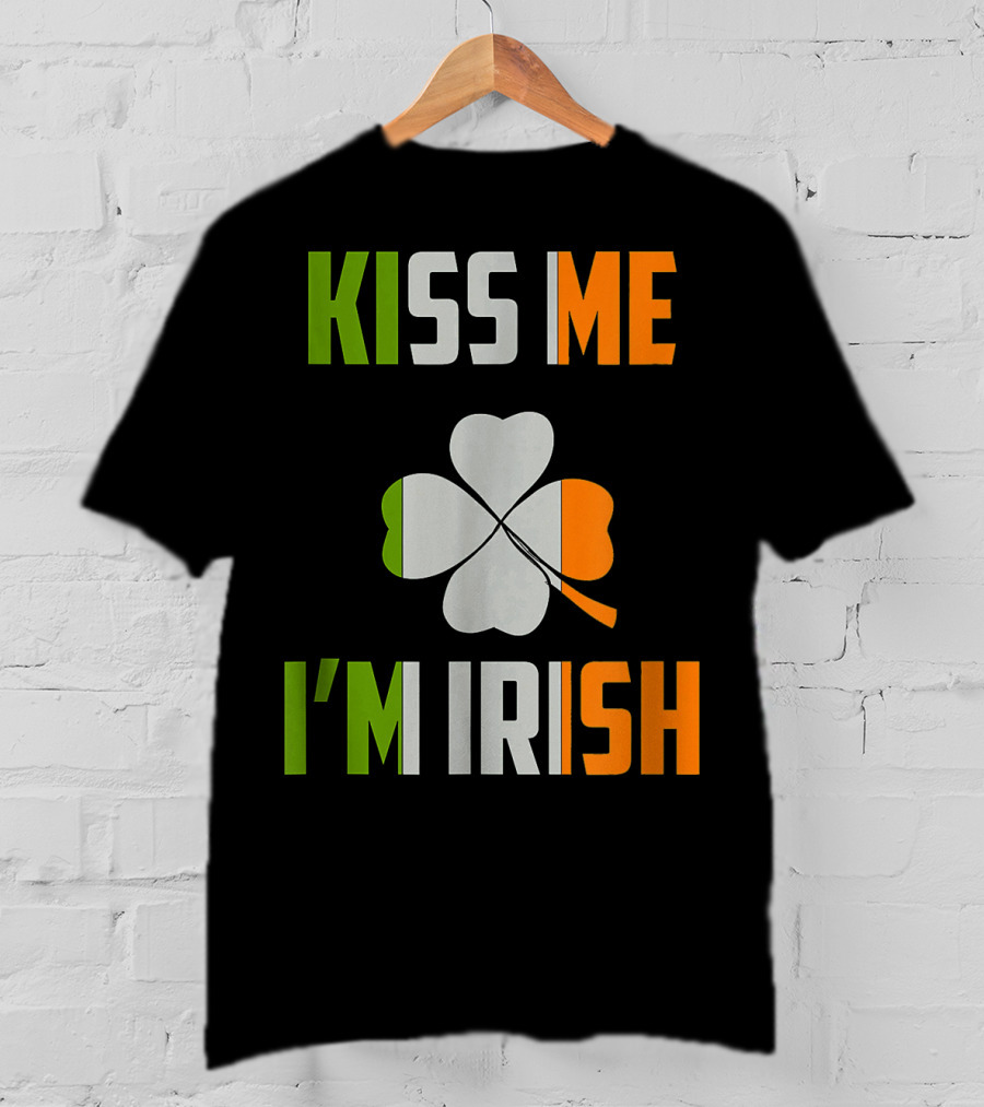 Kiss Me I'm Irish Saint Patrick Day Shamrock T-Shirt
