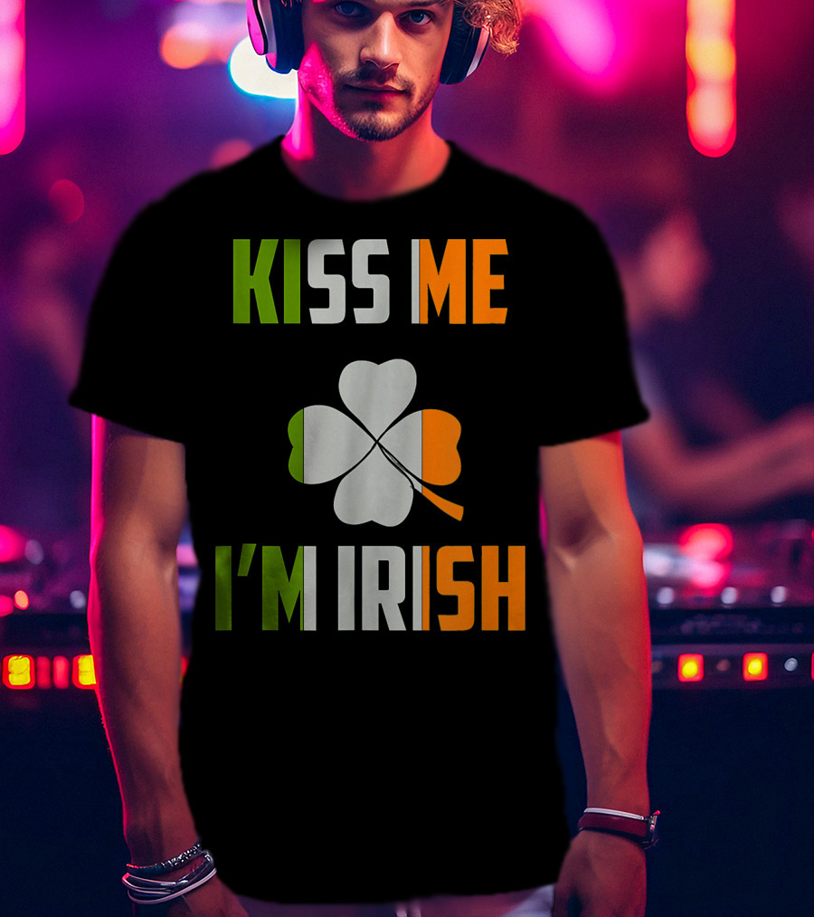 Kiss Me I'm Irish Saint Patrick Day Shamrock T-Shirt