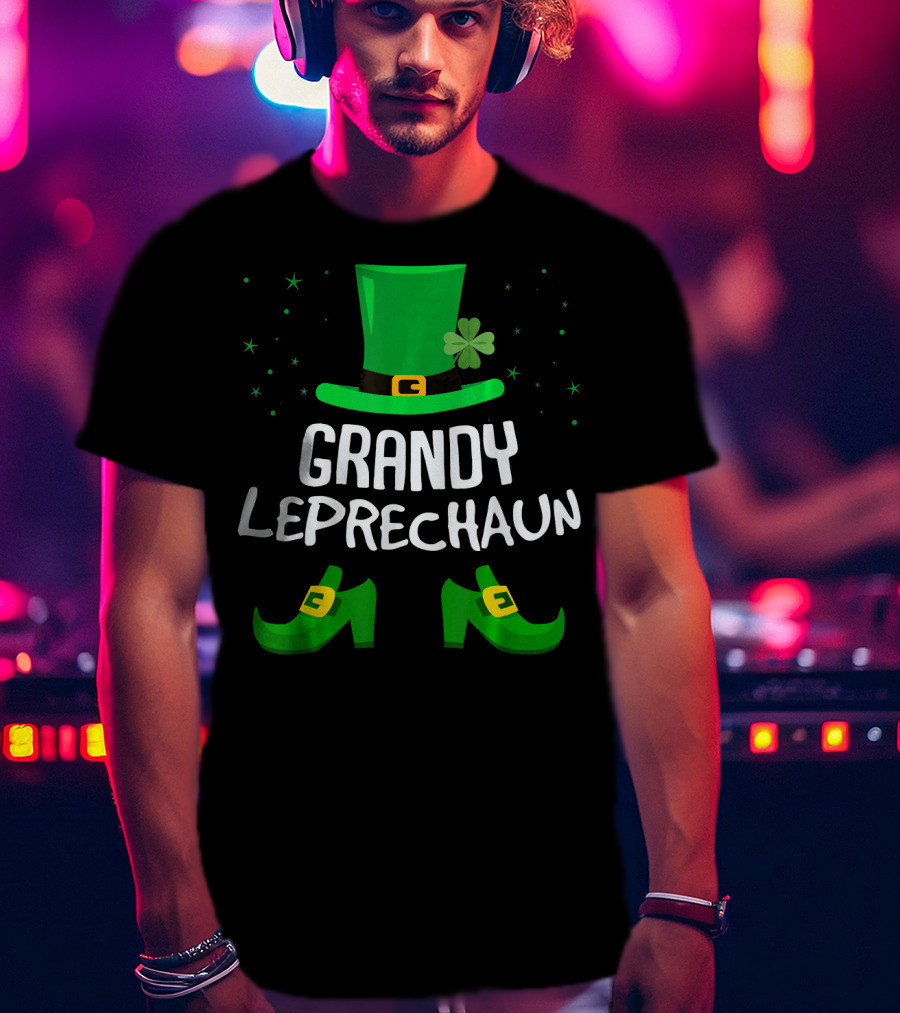 Grandy Leprechaun Saint Patricks Hat Shoes Clover T-Shirt