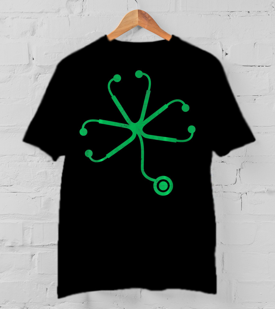 NURSE PATRICKS DAY Shamrock Stethoscope Green Stethoscope Shamrock T-Shirt