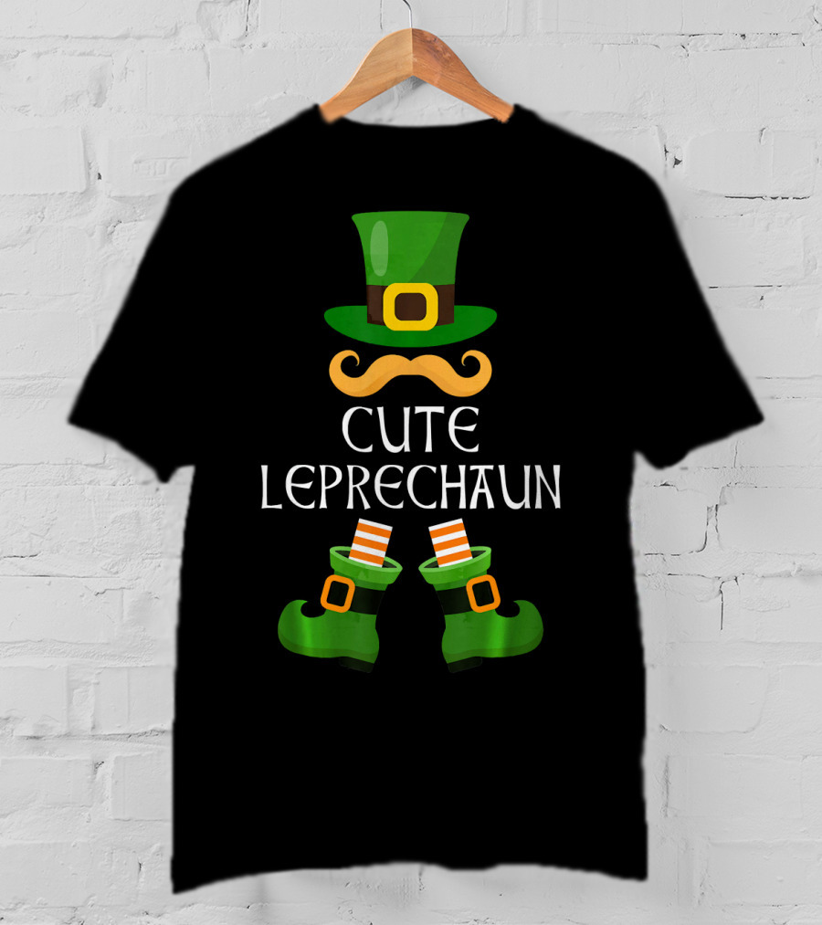 Cute Leprechaun Matching Family St Patrick's Day Hat Boots T-Shirt