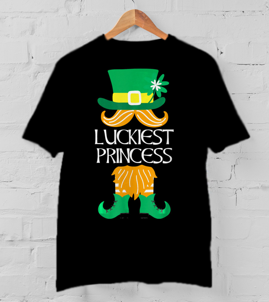 Luckiest Princess Leprechaun Hat Clover Boots T-Shirt