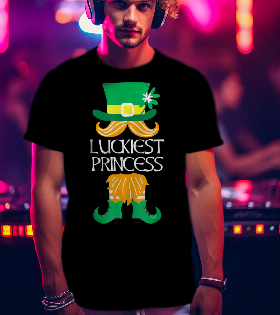 Luckiest Princess Leprechaun Hat Clover Boots T-Shirt