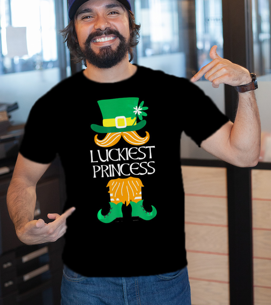 Luckiest Princess Leprechaun Hat Clover Boots T-Shirt
