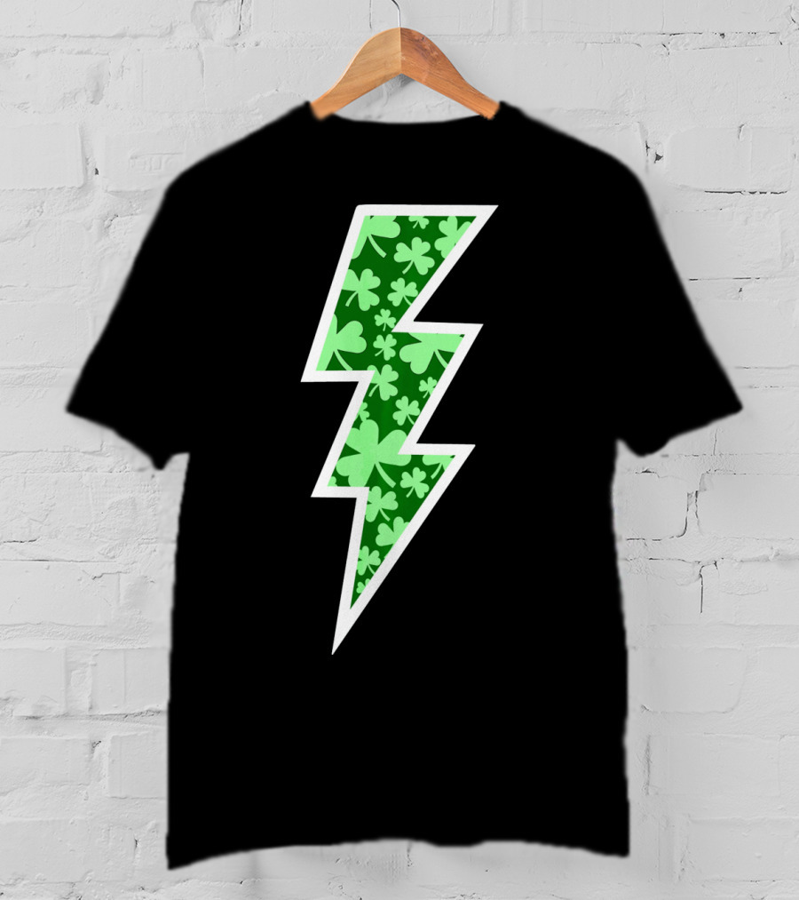 Lucky Irish Clover Lightning Bolt St. Patricks T-Shirt