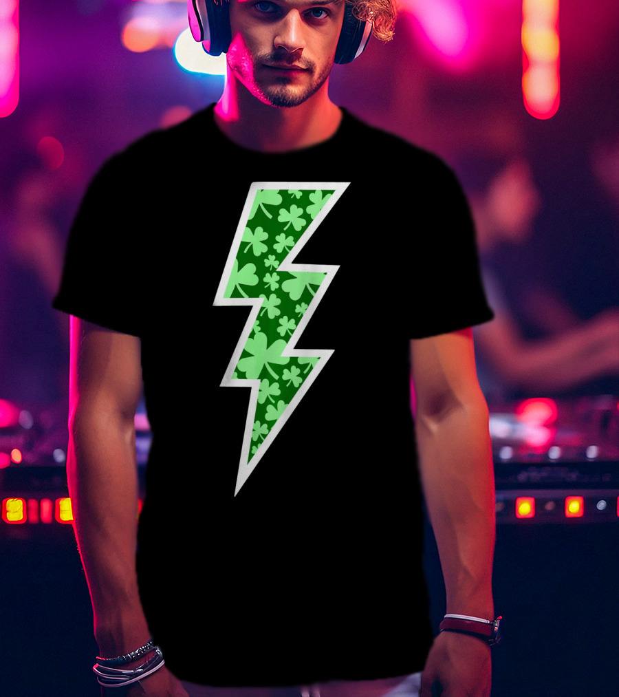 Lucky Irish Clover Lightning Bolt St. Patricks T-Shirt