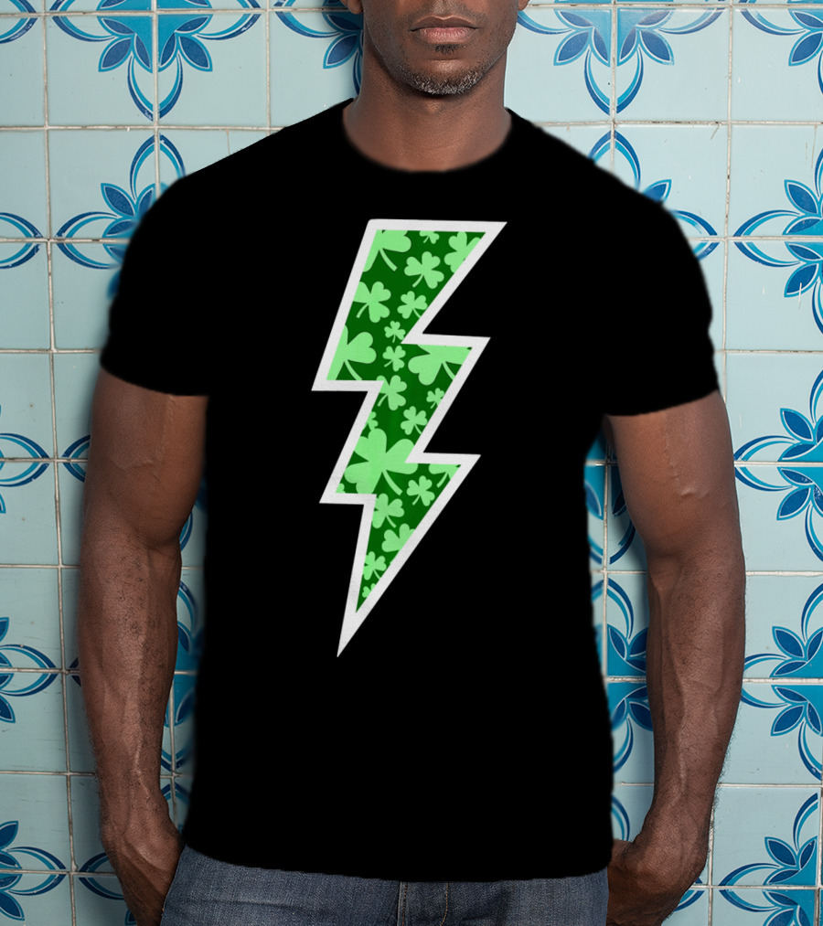 Lucky Irish Clover Lightning Bolt St. Patricks T-Shirt