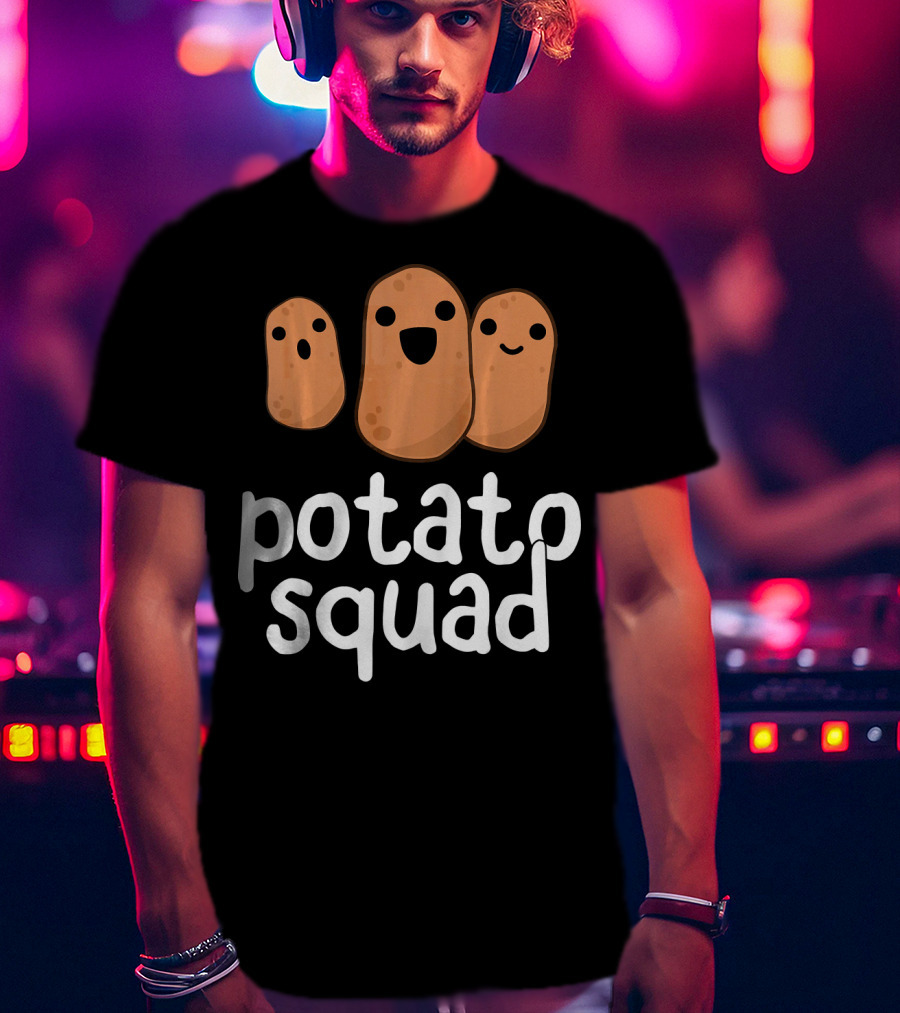 Potato Squad Funny Potato Potat Trio Faces T-Shirt