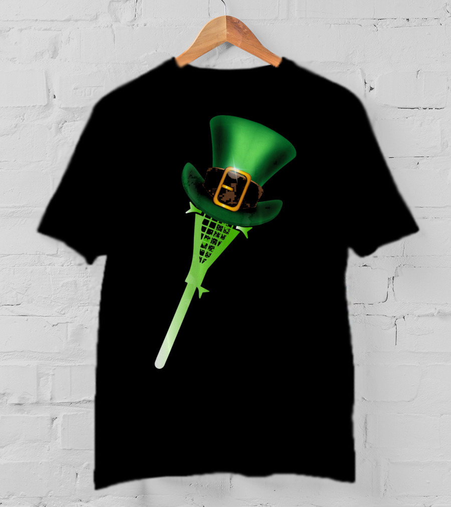 Leprechaun Shamrock Lacrosse Hat St Patricks T-Shirt