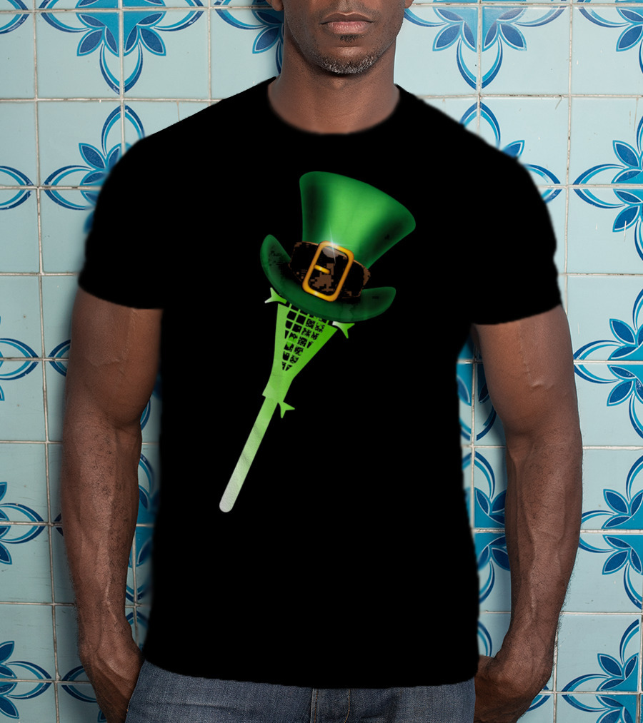 Leprechaun Shamrock Lacrosse Hat St Patricks T-Shirt